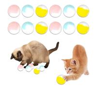 BSITSSS 12 PCS Cat Pom Pom Balls, Colorful Cat Balls Toys 4.5 CM, Funny Soft Interactive Cats Kitten Fuzzy Toys for Playing Chasing Teeth Grinding Chewing Training