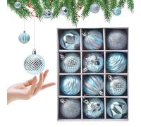 BSITSSS 12 PCS Christmas Tree Decorations, Blue Christmas Baubles 6 cm, Hanging Christmas Decorations Ball Ornaments for Xmas Tree Holiday Wedding Birthday Holiday Party