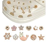 BSITSSS 12 Pieces Shoe Charms, Chain Beads Clog Charms, Shoe Decoration Charm Star, Chains Shoes Charm for Clogs, Sweetness Style ShoesCharm for Women Birthday Gift, Party Gift