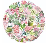 BSITSSS 150 PCS Scrapbook Stickers Summer Spring, Pink Green Stickers Aesthetic, Kawaii Summer Craft Stickers for Scrapbooking Journal Bullet Planner Laptop Water Bottles Luggage Phone Skateboard