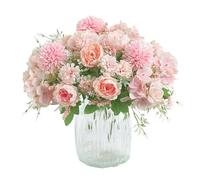 BSITSSS 2 Bunches Artificial Flowers, Pink Silk Peony Fake Flowers, Decorative Artificial Flower, Fashions Fake Flower, Faux Flowers for Home Wedding Hotel Office Centerpiece Decor