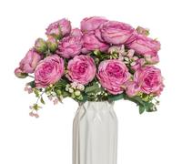 BSITSSS 2 Bunches Artificial Flowers, Silk Peony Fake Flowers, Decorative Artificial Flower, Beautiful Fake Flower, Faux Flowers for Home Wedding Hotel Office Centerpiece Decor
