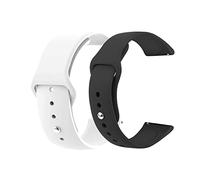 BSITSSS 2 Pcs 22mm Silicone Watch Straps, Smart Watch Strap, Quick Release Waterproof, Universal (22mm Spring Bars), Black, White, 228mm, Sport Loop Design, Watch Band