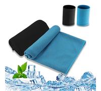 BSITSSS 2 PCS Cooling Towel (100x30 cm), Cooling Towels for Neck, Cool Towel, Ice Towel, Quick Dry Cooling Gym Towel, with 2 PCS Cool Wristbands for Summer, Yoga, Golf, Camping, Running