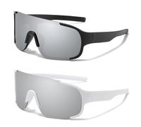 BSITSSS 2 PCS Cycling Glasses, Polarised Sports Sunglasses for Men Womens, Polarized Cycling Sunglasses UV400 Protection Ski Goggles Outdoor Bicycle Motorbike Driving Fishing Hiking