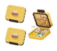 BSITSSS 2 PCS Pill Organiser 7 Day, Cute Biscuit Weekly Pill Box with Snap Shut Lids Design, Portable Tablet Box Trinket Box for Jewellery Bag Charm Travel Hold Vitamins Supplements Parents Gift