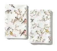 BSITSSS 2 PCS Tea Towels Bird Flowers, Kitchen Towels 40 x 60 cm, Birds Floral Branch Hand Towels for Kitchen Home Decor Bathroom Farmhouse Cooking Baking Cleaning
