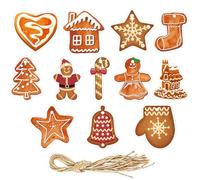 BSITSSS 24 PCS Gingerbread Man Christmas Decorations, Paper Christmas Ornaments, Xmas Tree Decorations for Festive Home Kitchen Holiday Party DIY Craft Accessories