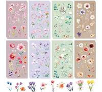 BSITSSS 24 Sheets Floral Stickers, Vintage Sticker Pack, DIY Scrapbooking Stickers, PVC Waterproof Scrap Book Stickers, Aesthetic Stickers for Laptop Scrapbook Notebook Guitar Suitcase Skateboard