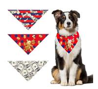 BSITSSS 3 PCS Dog Bandana, Triangle Scarf American Dollar, Dog Neckerchief Accessories for Small Medium Dogs Cats Puppy Pets Birthday Party Gifts