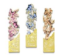BSITSSS 3 PCS Romantic Butterfly Bookmark, Cute Art Book Marks, Flowers Butterflies Metal Bookmark for Women Lady Girls Teachers Book Lovers Bookworm Reading Enthusiasts