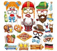 BSITSSS 30 PCS Oktoberfest Photo Booth Props, Oktoberfest Photo Props, October Fest Selfie Props for German Beer Festival Bavarian Party Decoration