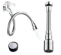 BSITSSS 30cm Kitchen Tap Spray Head 22mm Universal 360 Swivel Rotatable Tap Extension Adapter Flexible Faucet Extender Sprayer with 1 PCS 24mm Faucet Aerator for Kitchen Sink