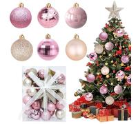 BSITSSS 30pcs Christmas Baubles, Stars Christmas Tree Decorations, Dazzling ChristmasTree Baubles, BaublesChristmasDecorations, XmasBaubles Hanging Home Party Ornament Decor Holiday Hanging Ball