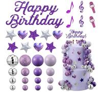BSITSSS 32pcs Cake Decorations Stylish Disco Balls, Cake Topper, Mini Disco Round Ball Cake Toppers, Cake Decorating Birthday Party Supplies Birthday Celebrations Party Supplies