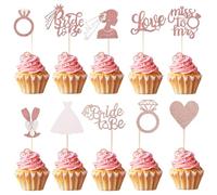 BSITSSS 36Pcs BRIDE TO BE Cupcake Toppers, Cupcake Toppers Wedding Sweetness, Cupcake Decorations, Cake Decorations for Birthday Wedding Party Supplies Pink