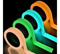 BSITSSS 4 Rolls Glow in The Dark Tape, 5M *1CM Luminous Tape, Waterproof Fluorescent Tape, High Viscosity Glow Tape, Reflective Stickers for Stairs Stage Wall Lamp Decoration