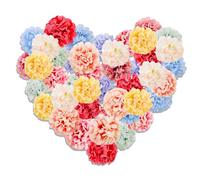 BSITSSS 45 PCS Artificial Flowers Hydrangea, Colorful Chrysanthemum Fake Flowers, Craft Faux Flower Heads for DIY Scrapbooking Bridal Wedding Garden Party Office Home Decor