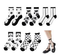 BSITSSS 5 Pairs Vintage Lace Socks, Hollow Embroidered Sheer Socks, Pop Sock Women Ankle Fashions, Mesh Sock Silky Breathable, Transparent Fishnet Sockfor Women Girls