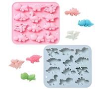 BSITSSS Chocolate Moulds, 2PCS Dinosaur Silicone Chocolate Mold 12 Cavity Non-Stick Food Grade Silicone Molds Candy Molds Reusable DIY Baking Molds for Cookie, Candy, Cake, Ice Cube, Jelly