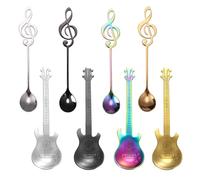 BSITSSS Guitar Coffee Teaspoons, 8PCS Tea Spoons, Coffee Spoon Musical Coffee Gifts for Man Cute Tea Spoons Set Stirring/Mixing/Sugar/Dessert/Jam/Ice Cream Spoon, Dessert Spoon