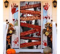 BSITSSS Halloween Door Cover 90 x 180cm, Halloween Door Banner, Horror Blood Shadow Doors Curtain for Scary Doors Decorations Window Wall Background