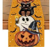 BSITSSS Halloween Table Runner 33 x 183cm, Painting Ghost Pumpkins Boo Table Runner, Halloween Table Decoration for Home Holiday Kitchen Dining Party Decor