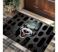 BSITSSS Little Waterway Clown Halloween Door Mat, New Pattern Doormat, Door Mats Terrifying, Welcome Mat with No-Slip Backing, Doormats for Halloween Scary Clown Outdoor Indoor Use 40 x 60 cm