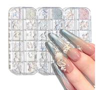 BSITSSS Nail Charms, 3 Boxes 3D Ocean Style Nail Art Charms Decoration | Nail Charms 3 Boxes,Sea Shells Starfish Pearls Nail Jewels 3 Color,Nail Studs Decorations Ocean for Nails Design DIY Crafts