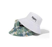 BSITSSS Reversible Bucket Hat, Bucket Hats Men Women, Foldable Beach Sun Fisherman Hat, 90s Bucket Hat Coconut Tree Print, Festival Hats, Rave Hat for Outdoor Travel Holidays Shopping