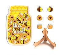BSITSSS Reward Jar Little Bees, Wooden Reward Jar With Tokens, Cute Bees Theme Rewards Chart for Behaviour Incentive Home School Classroom Teacher Parent