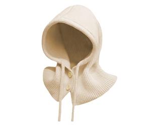 BSITSSS Shawl Knitted Hat with Scarf Attached, Winter Hats for Women Balaclava, Thickened Beanie Hat, Lightweight Hooded Scarf Hat, Fashion Warm Ear Protection Hood Hat Beige