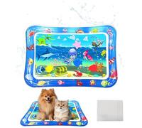 BSITSSS Square Water Sensory Mat Cat for Pets and 4 Pcs Airbed Repair Kit, Interesting Water Sensor Play Mat for Cats Dogs, Thickened Sensory WaterPlay Matfor Cats