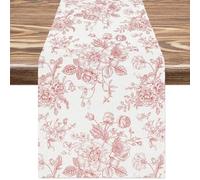 BSITSSS Table Runner, Floral Linen Table Runner 33 x 183 cm, Retro Monochrome Sketch Rose Table Decor for Kitchen Dining Table Home Wedding Party Decorations