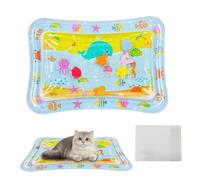 BSITSSS Water Sensory Mat Cat for Pets + 10 Pcs Airbed Repair Kit, Water Sensor Play Mat for Cats Dogs, Thickened Sensory Waters Play Matfor Cats, Cool SensoryWater Matfor Cat