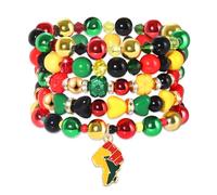 BSJELL 5 Pack Beaded Bracelet Stackable Christmas Thanksgiving St. Patrick’s Day Valentine's Day Beaded Stretch Bracelet Holiday Charm Bracelets Festive Jewelry Gifts for Women, 3.0, Plastic, no