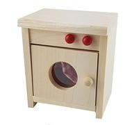 Bskeye Rustic Washing Machine Dollhouse Furniture Wooden 1:12 Scale Natural