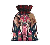 BSKGOHP Bohemian Elephant Pattern Print Reusable Drawstring Bag Cotton Cloth Gift For Presents Party Favors Retail Samples