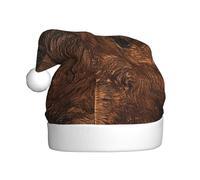 BSKGOHP Brown Cowhide Art Print Christmas Hat Adult Women Men Warm Festive Holiday Party Indoor Outdoor Winter