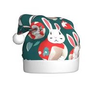BSKGOHP Bunny Rabbits Print Christmas Hat Adult Women Men Warm Festive Holiday Party Indoor Outdoor Winter