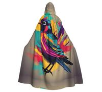 BSKGOHP Colorful Bird Print Adult Wizard Hooded Cloaks Robe Cosplay Outfit Are Suitable For The Halloween Carnival