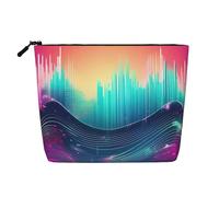BSKGOHP Cool Music Sound Wave Print Travel Makeup Pouch Purse Organizer Convenient Cosmetic Accessories