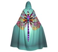 BSKGOHP Cute Dragonfly Pattern Print Adult Wizard Hooded Cloaks Robe Cosplay Outfit Are Suitable For The Halloween Carnival