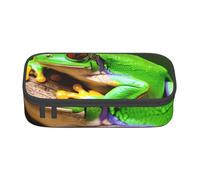 BSKGOHP Cute Red Eyes Tree Frogs Print Pencil Pouch Organizer Adults Pencil Bags With Zipper For Office