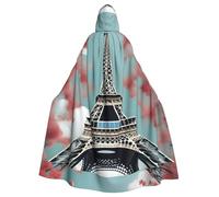 BSKGOHP Eiffel Tower Print Adult Wizard Hooded Cloaks Robe Cosplay Outfit Are Suitable For The Halloween Carnival