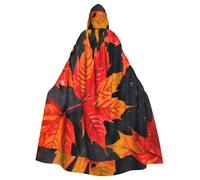 BSKGOHP Fall Red Leaves Print Adult Wizard Hooded Cloaks Robe Cosplay Outfit Are Suitable For The Halloween Carnival