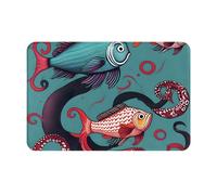 BSKGOHP Fish and Octopus Print Door Mat with Non Slip Backing Indoor Outdoor Welcome Doors Mats