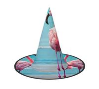 BSKGOHP Flamingo Beach Print Adult Wizard For Halloween Hat Decoration Witch Accessories Is Use Cosplay Party Decorations