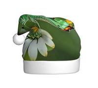 BSKGOHP Green Leaf Colorful Butterfly Print Christmas Hat Adult Women Men Warm Festive Holiday Party Indoor Outdoor Winter