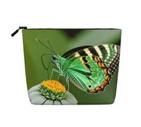BSKGOHP Green Leaf Colorful Butterfly Print Travel Makeup Pouch Purse Organizer Convenient Cosmetic Accessories